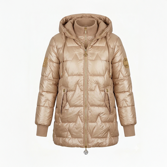 Julia | Chaqueta Acolchada Larga con Capucha