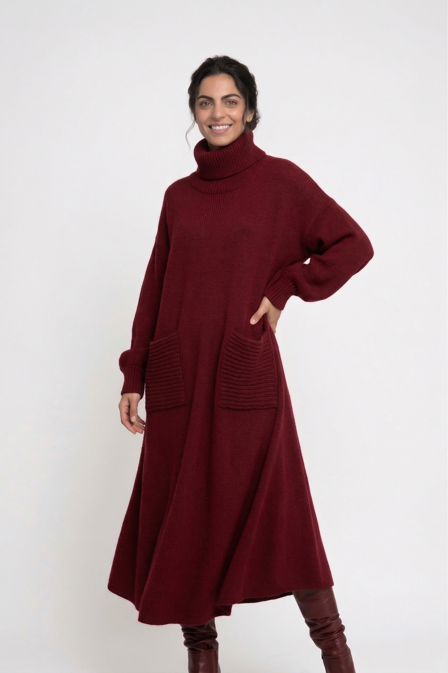 Aurora | Vestido-Jersey de Cuello Alto