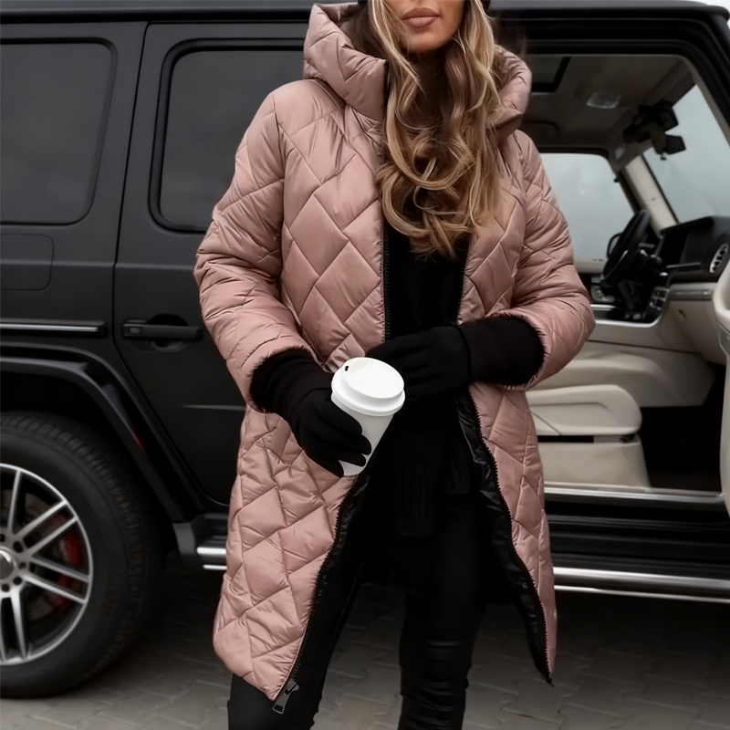 Marta | Abrigo Acolchado Largo con Capucha